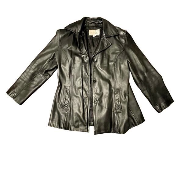 Maxima Wilson Leather Jacket Black Authentic Leather Size Large - Picture 10 of 14